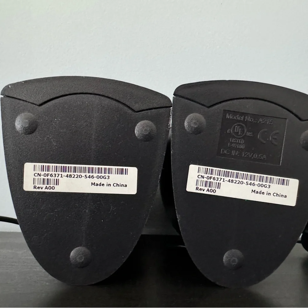 Dell A215 Black Computer Speakers with power adapter. Tested and working.
